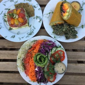 Gluten-free vegan lunch spread from Peace Pies